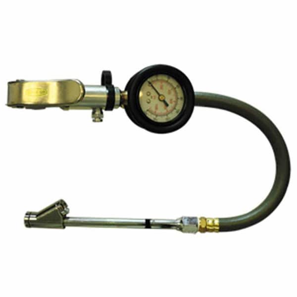 Interstate Pneumatics Dial Inflator 5-160 PSI w/ 12" Rubber Hose Whipend & 6" Straight-in Dual Foot Tilt-Lock TF7108 - main